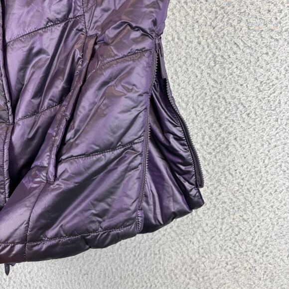 Chicos Zenergy Puffer Vest 8/10 Purple Gorpcore Nylon Full Zip Pockets w/ Bag - Picture 8 of 10